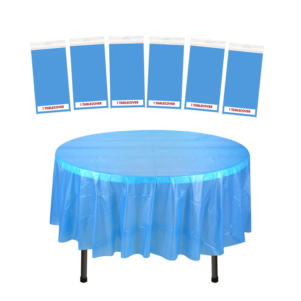 84" Plastic Round Tablecloth - Royal Blue