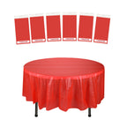 84" Plastic Round Tablecloth - Red