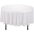 84" Plastic Round Tablecloth - White
