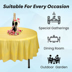 84" Plastic Round Tablecloth - Yellow