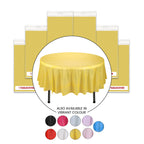 84" Plastic Round Tablecloth - Yellow