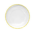 Round Charger Plate - Clear with Gold Beads x 6