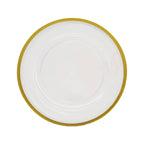 Round Charger Plate - Clear with Gold Trim x 6