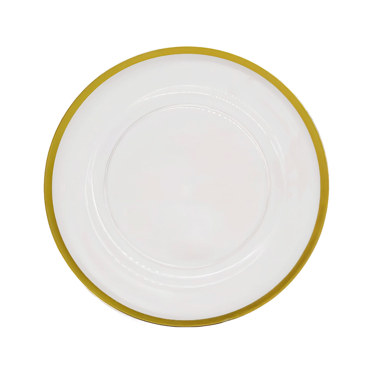 Round Charger Plate - Clear with Gold Trim x 6