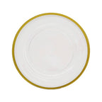 Round Charger Plate - Clear with Gold Trim x 6