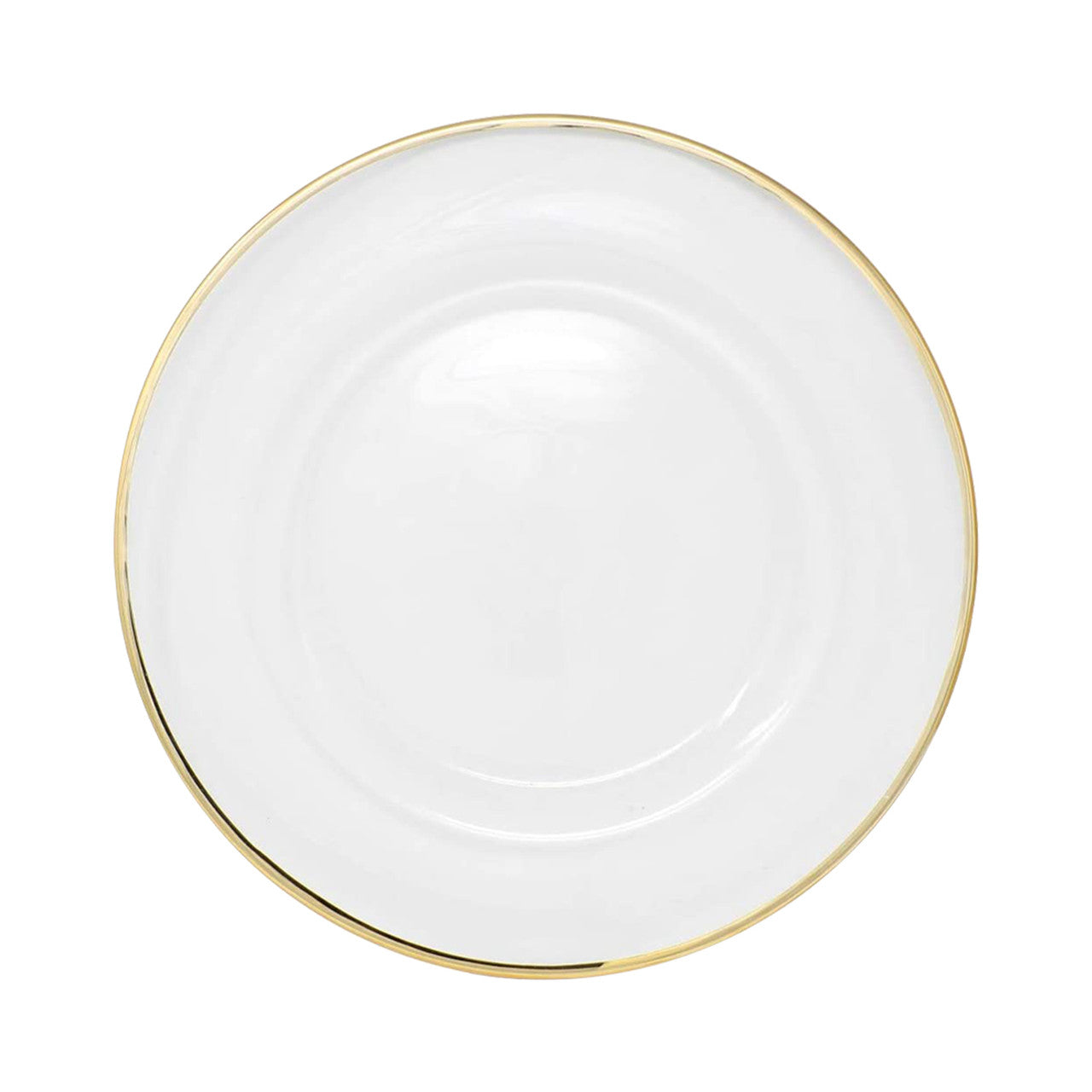 13" Acrylic Charger Plate - Clear with Gold Trim