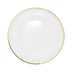 13" Acrylic Charger Plate - Clear with Gold Trim