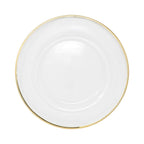 Acrylic Charger Plate - Clear with Gold Trim x 6