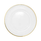 13" Acrylic Charger Plate - Clear with Gold Trim