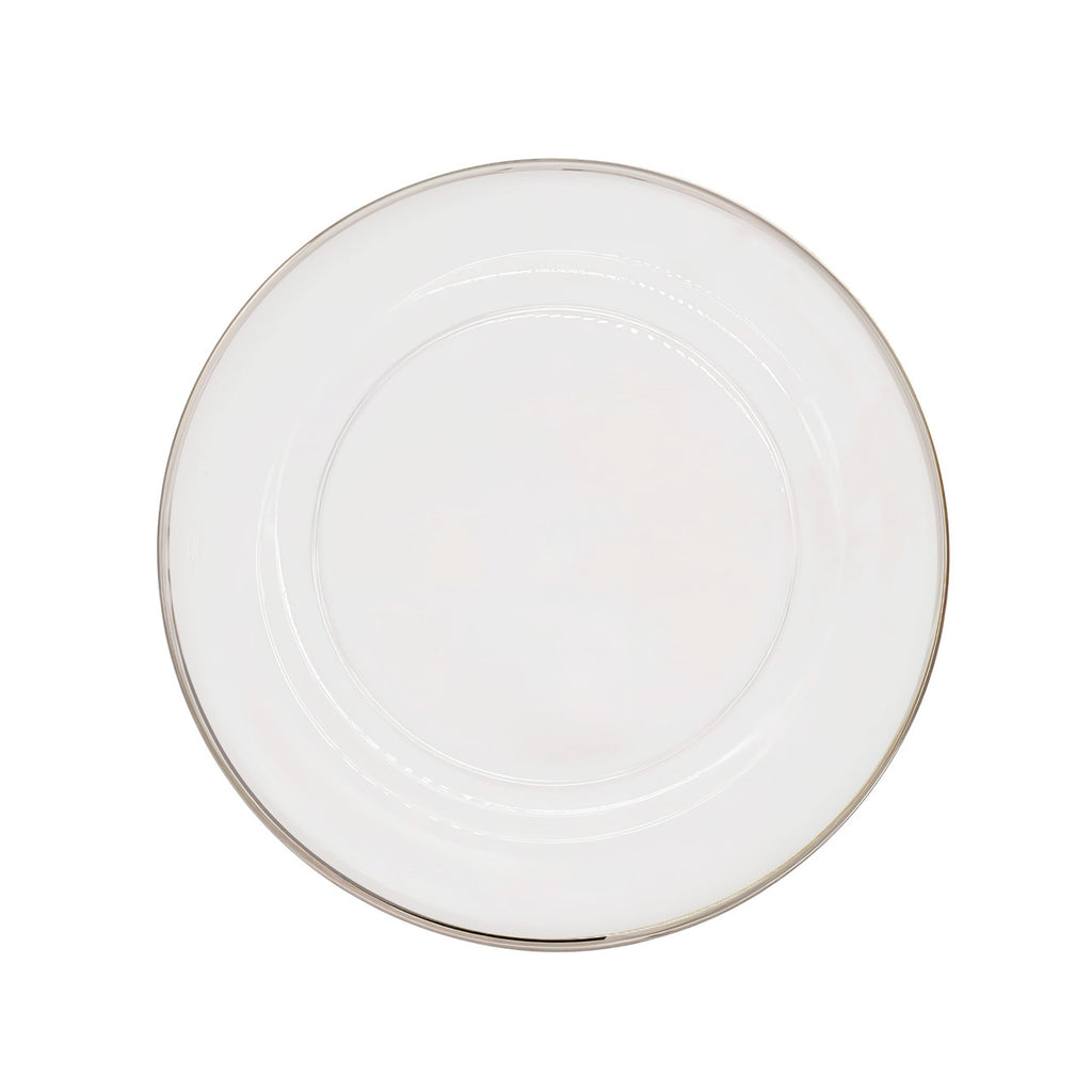 Round Charger Plate - Clear with Silver Trim x 6