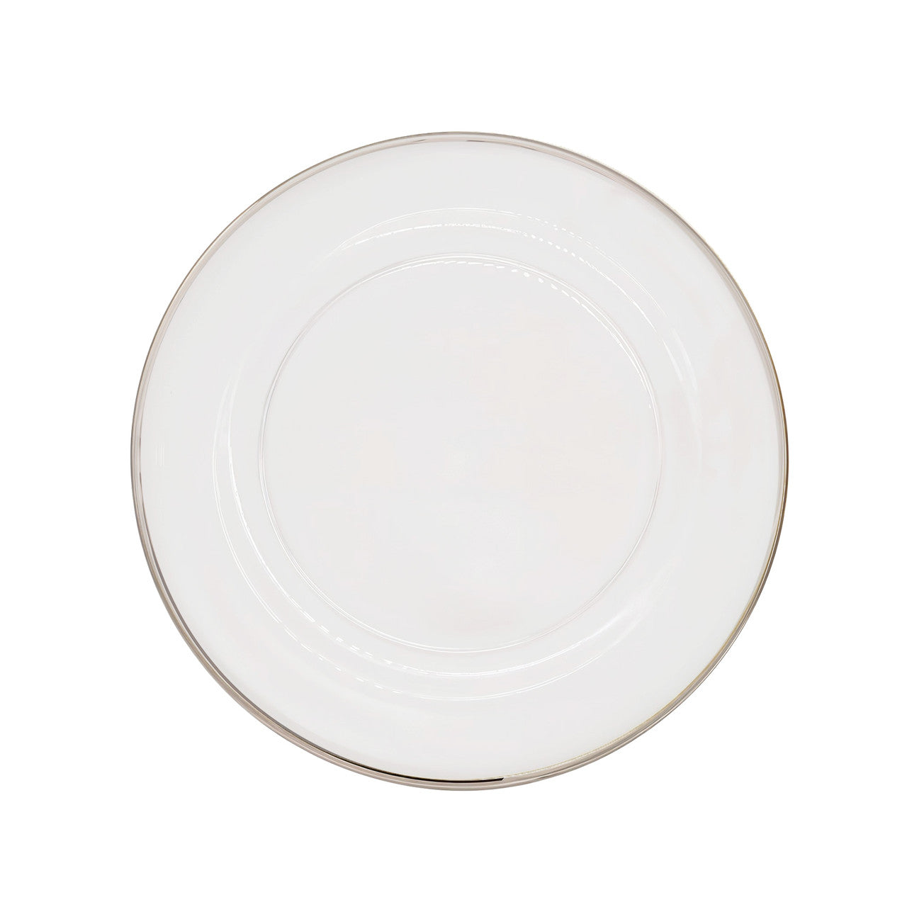Round Charger Plate - Clear with Silver Trim x 6