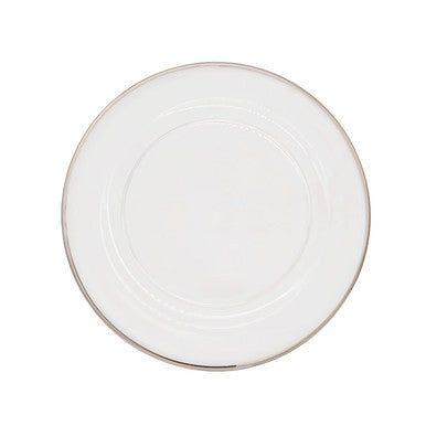 Round Charger Plate - Clear with Silver Trim x 6