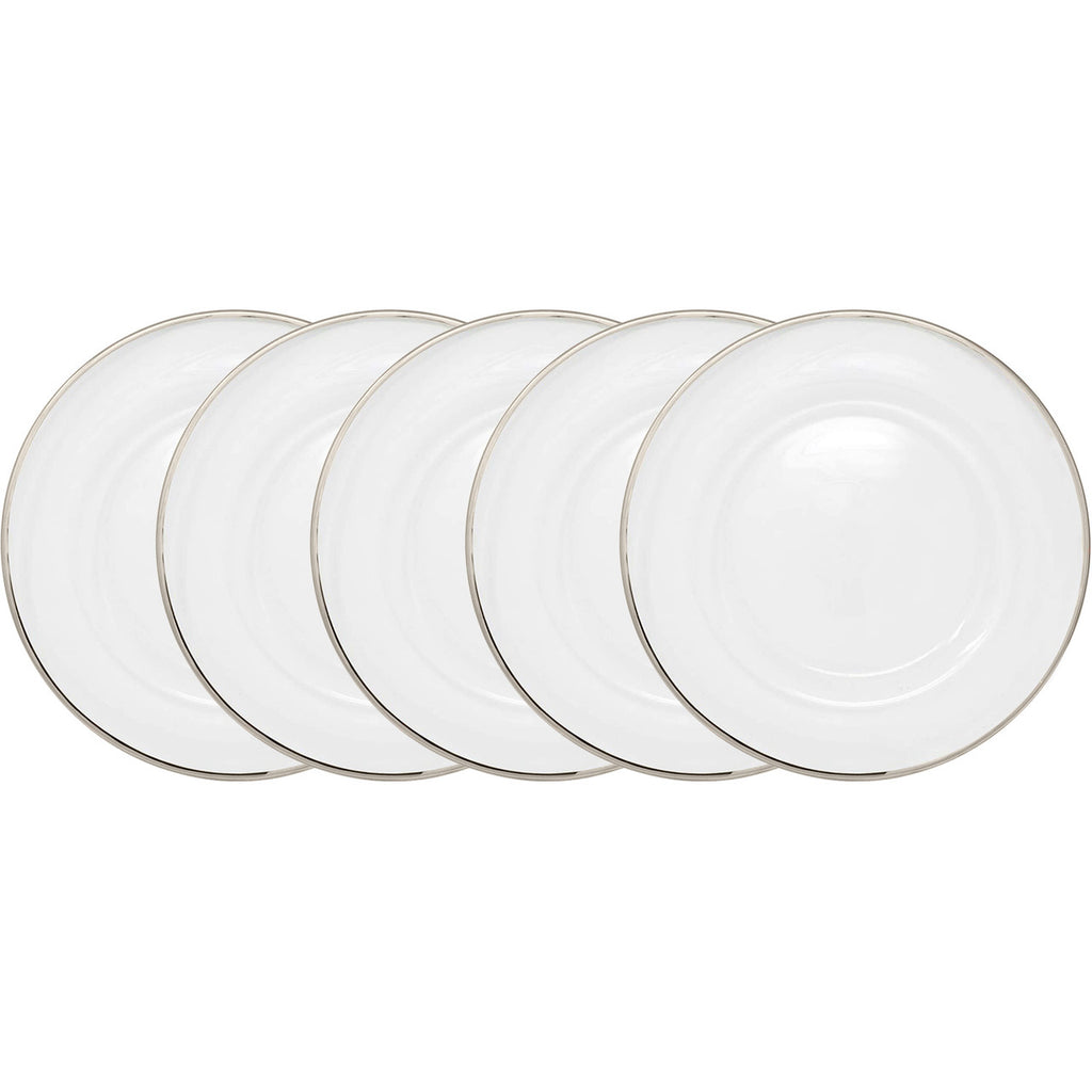 13" Acrylic Charger Plate - Clear with Silver Trim