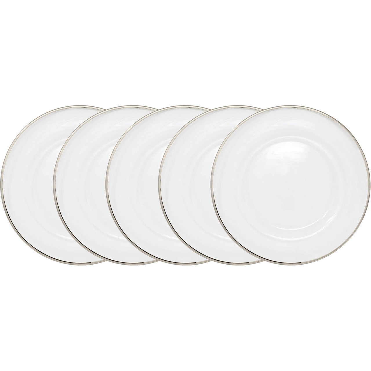 13" Acrylic Charger Plate - Clear with Silver Trim