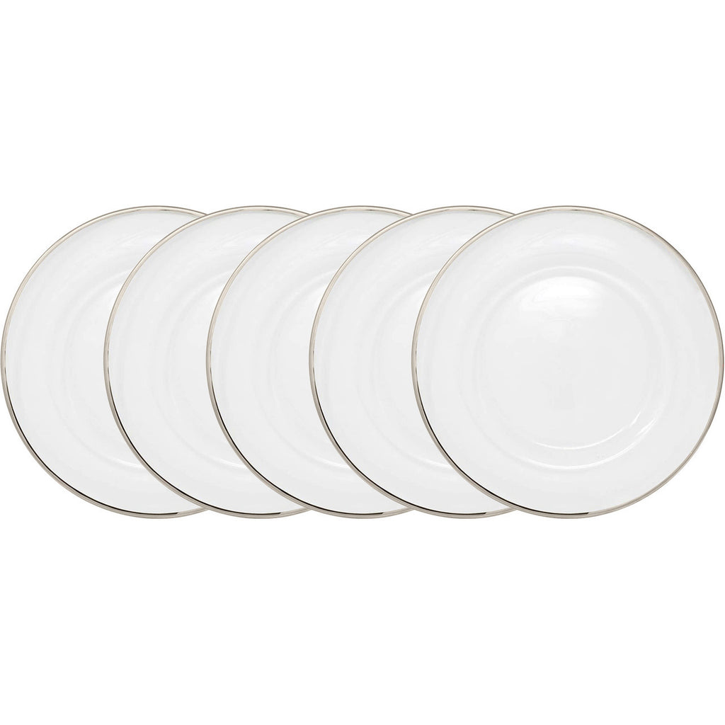 Acrylic Charger Plate - Clear with Silver Trim x 6