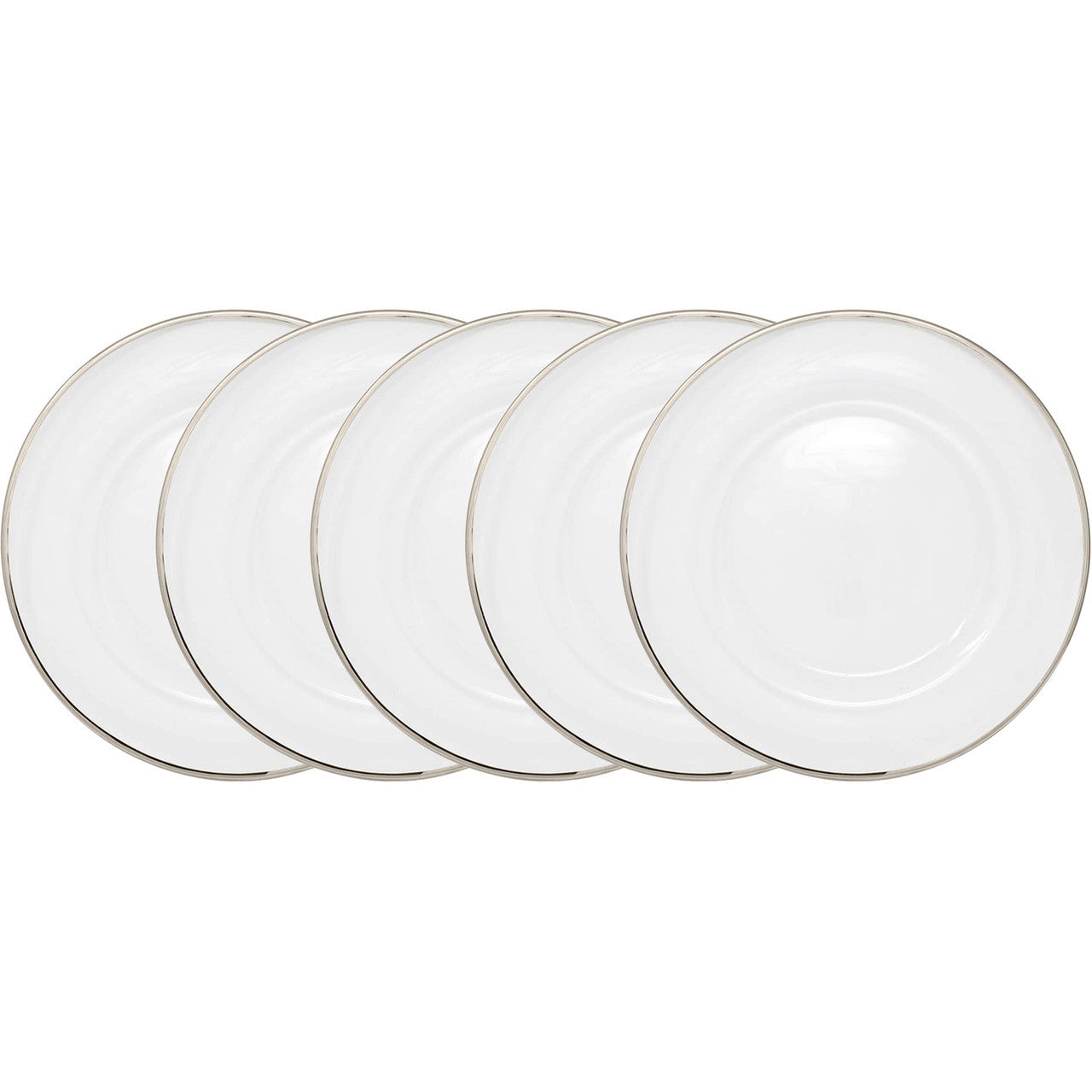 Acrylic Charger Plate - Clear with Silver Trim x 6