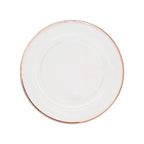 Round Charger Plate - Clear with Rose Gold Trim x 6