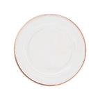 Round Charger Plate - Clear with Rose Gold Trim x 6