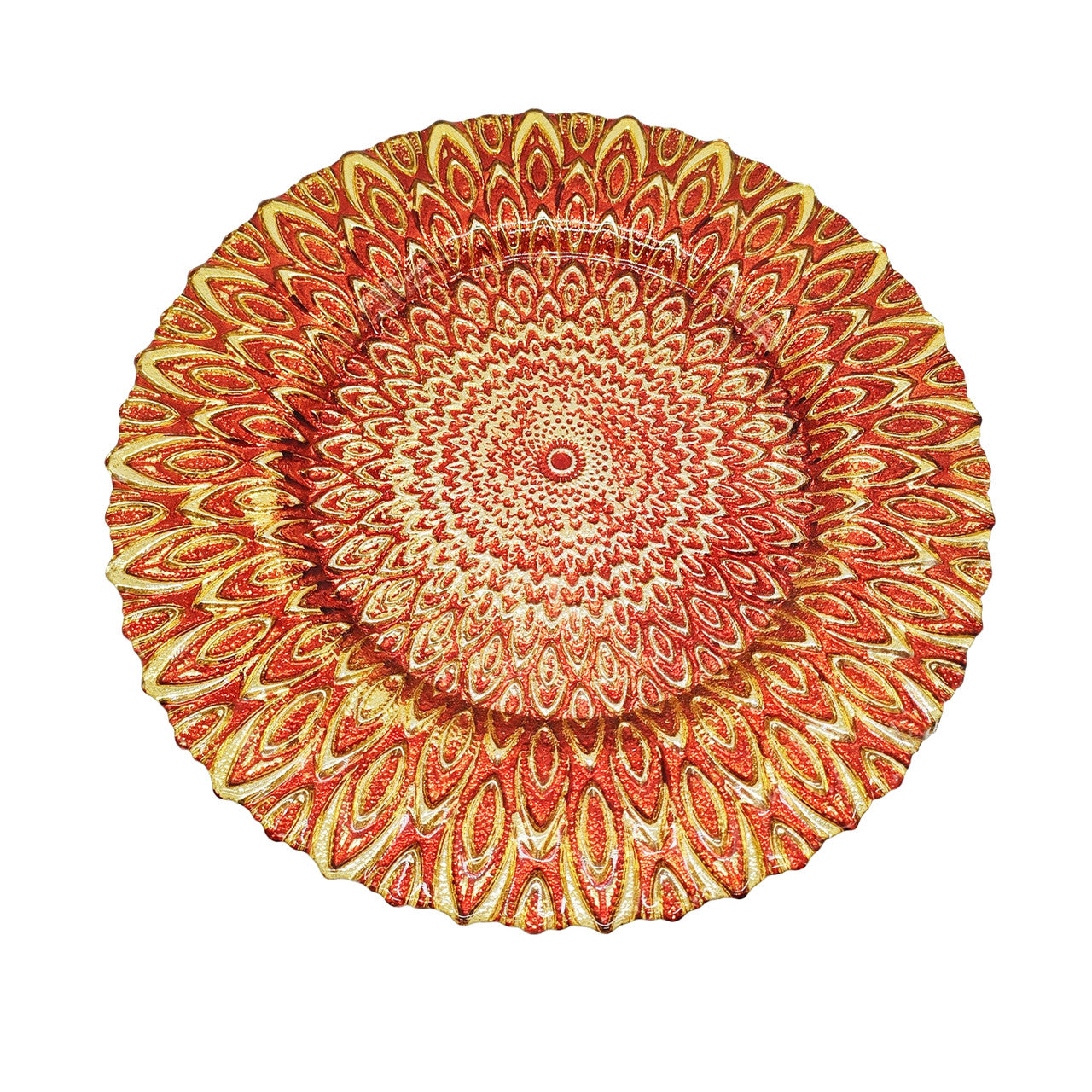 Round Charger Plate - Peacock Red x 6