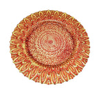13" Round Charger Plate - Peacock Red