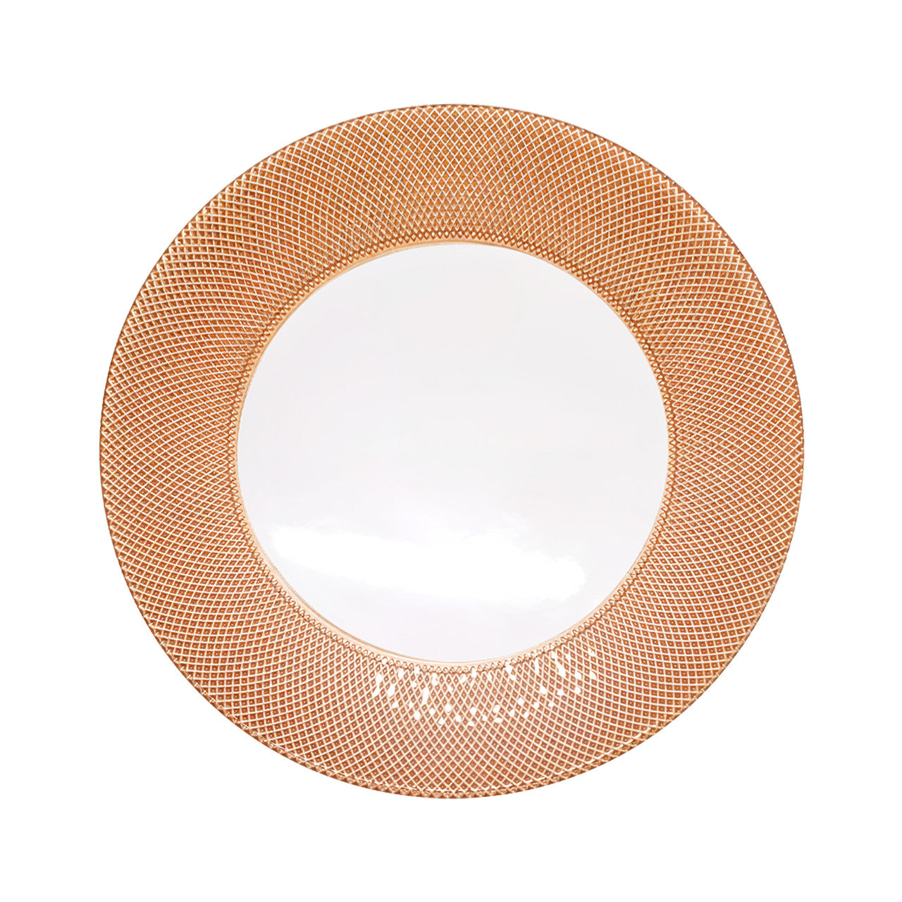 Round Charger Plate - Checkered Rose Gold x 6