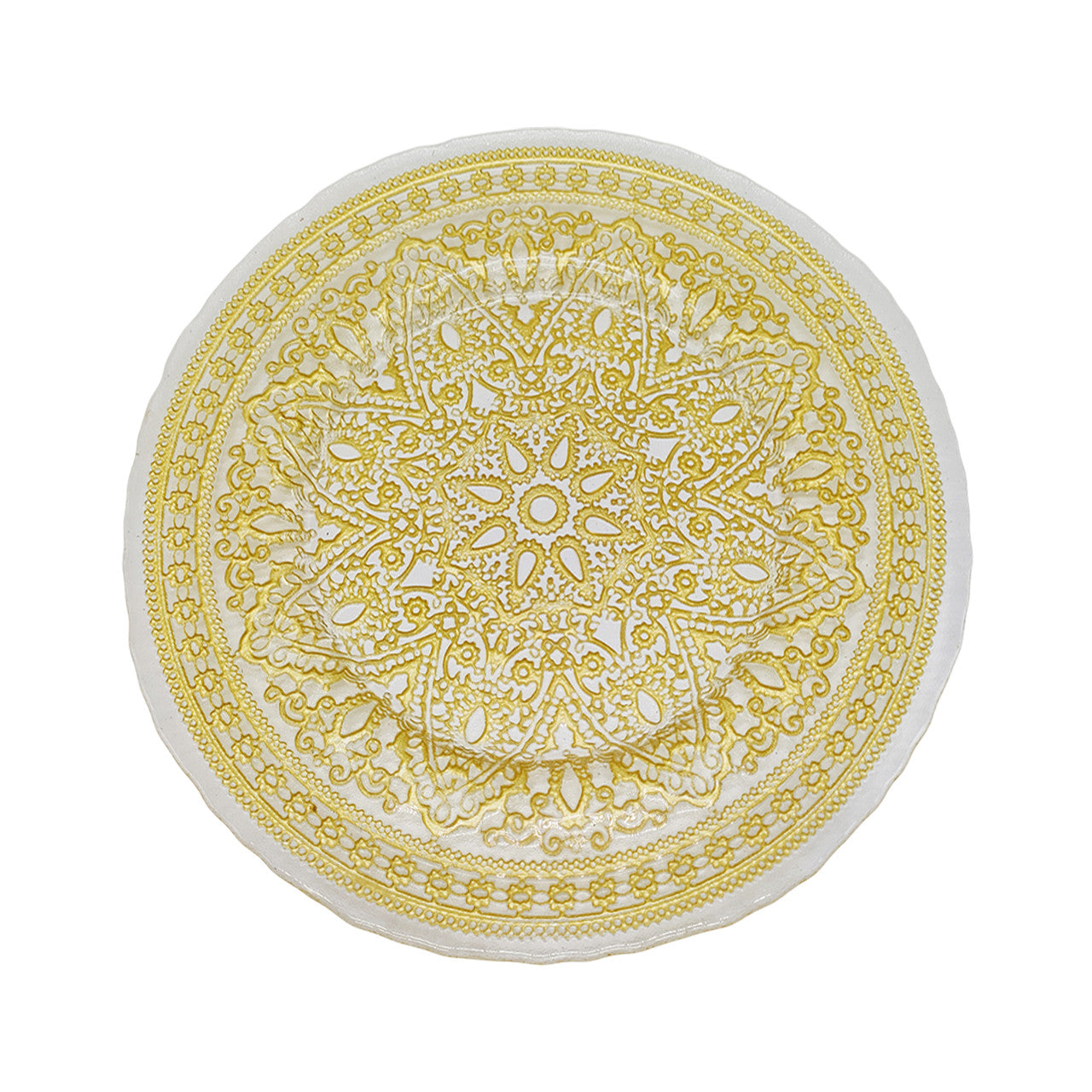 Round Charger Plate - Mandala Flower Gold x 6