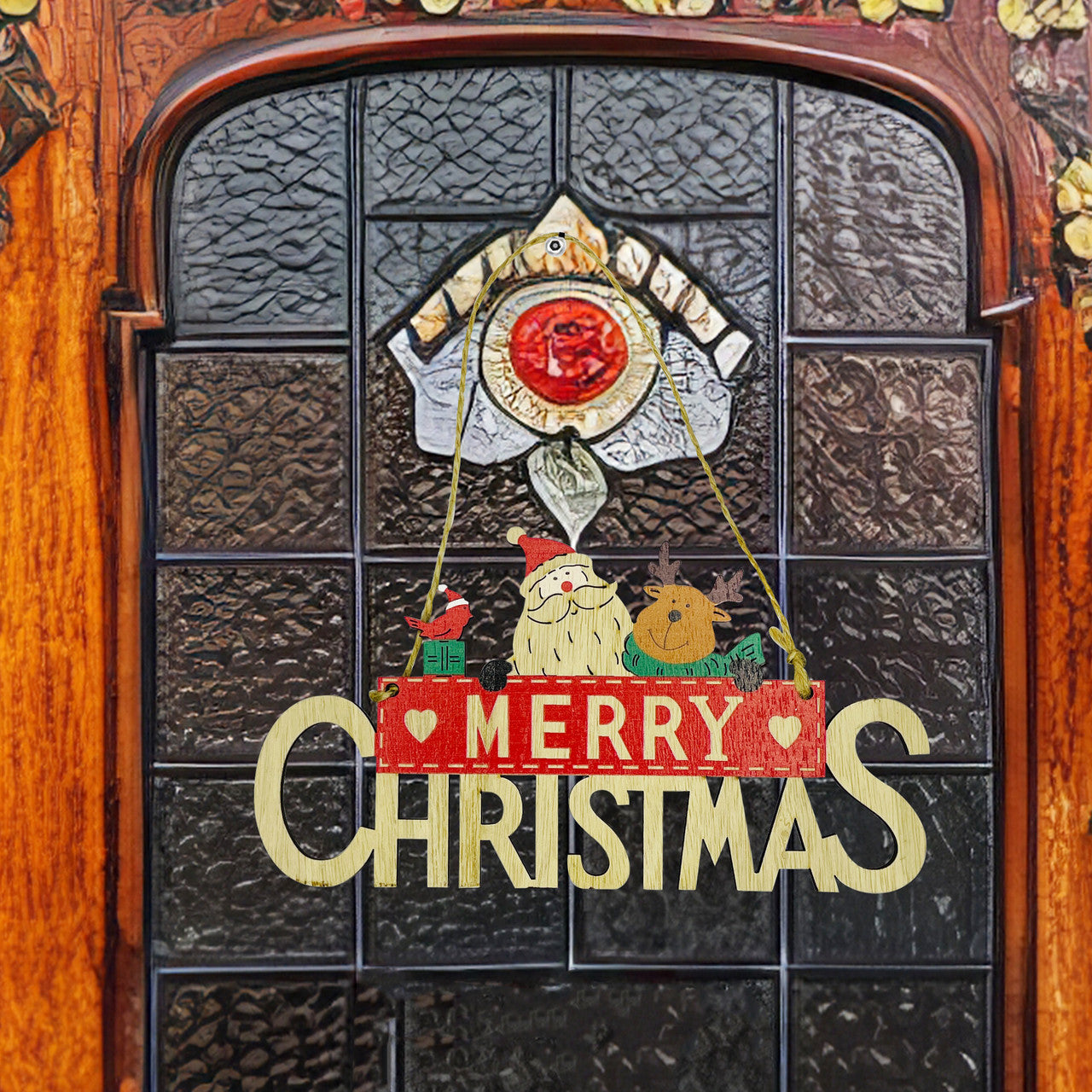 Merry Christmas  Wooden Plaque Hanging Sign