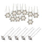 Pearl Flower Hair Pins (10pcs) - Clear
