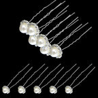 Pearl Flower Hair Pins (10pcs) - White
