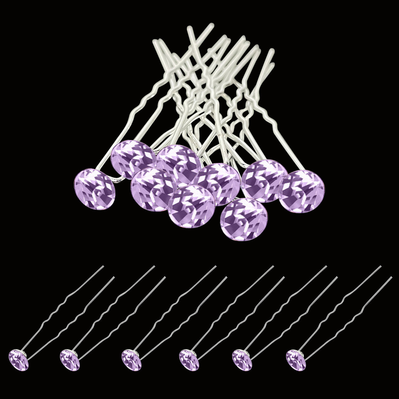 Crystal Hair Pins - 10pcs