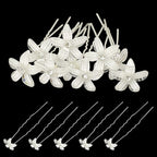 Vintage Pearl and Crystal Flower Bridal Hair Pins