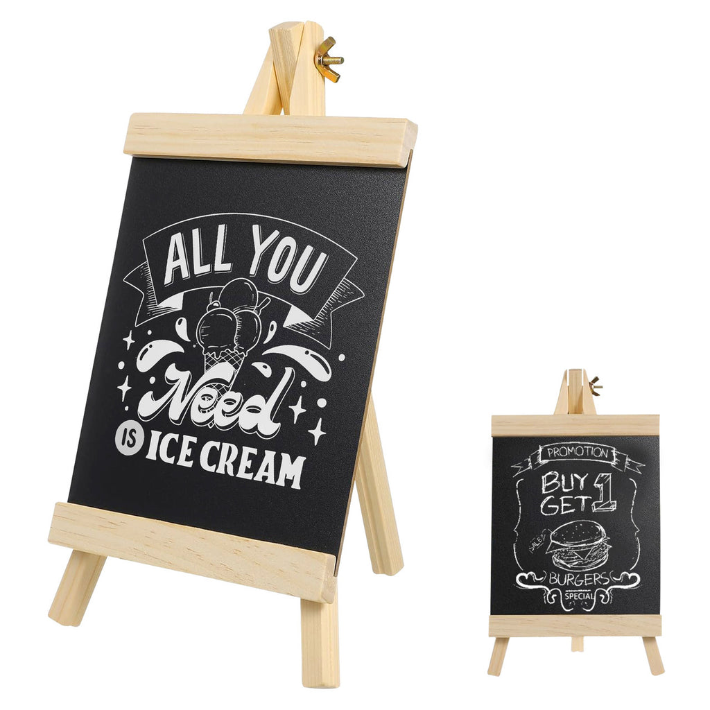 Blackboard with Wooden Easel Stand  (36 x 20 cm)