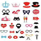 31pc Wedding Photo Booth Cardboard Party Props