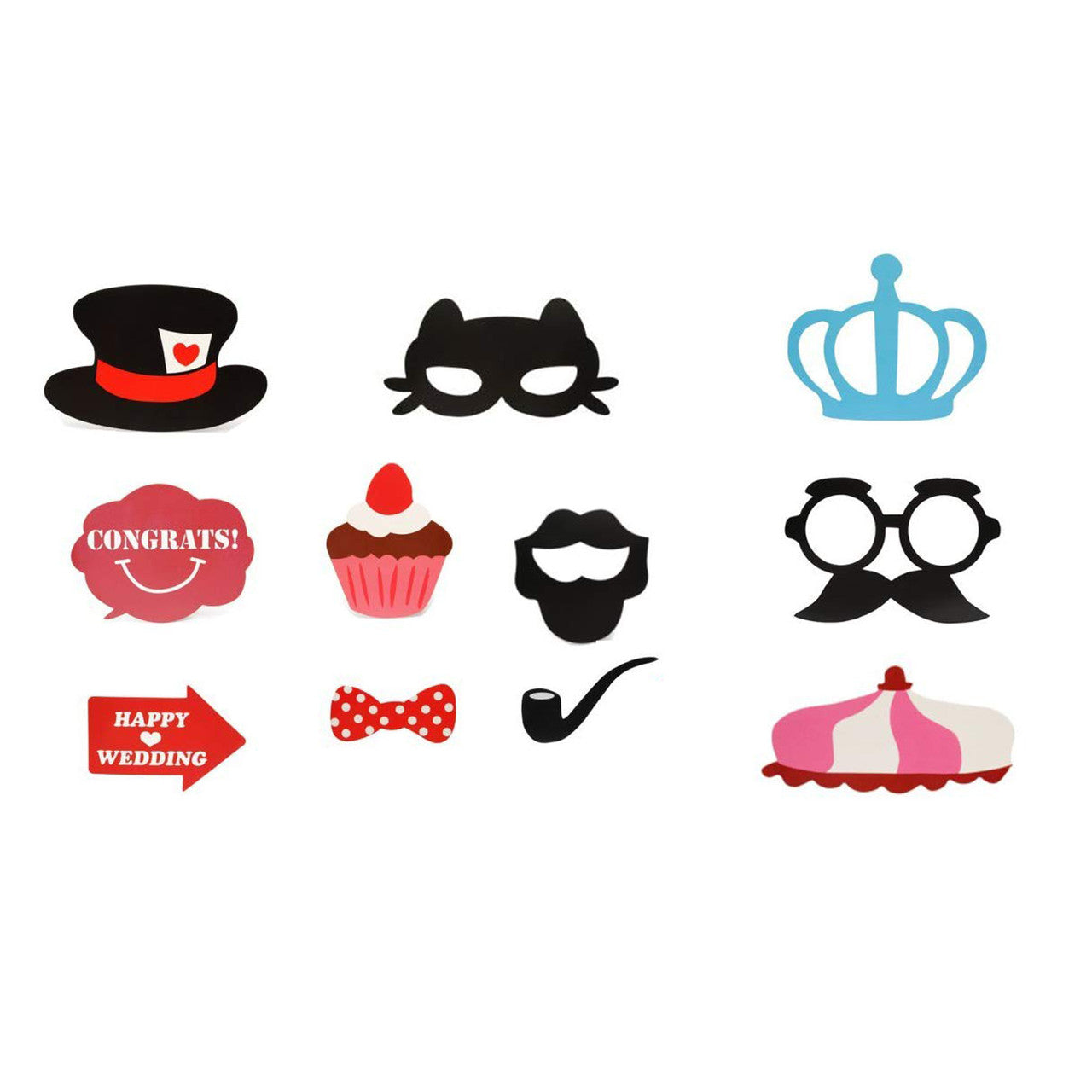 31pc Wedding Photo Booth Cardboard Party Props