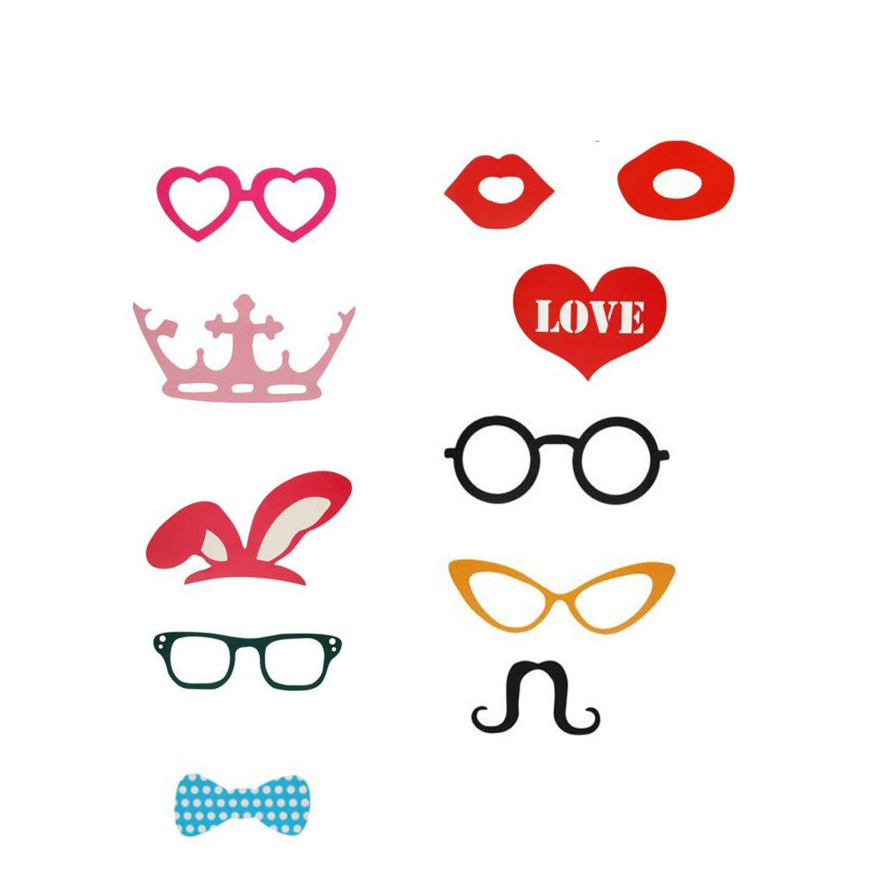31pc Wedding Photo Booth Cardboard Party Props