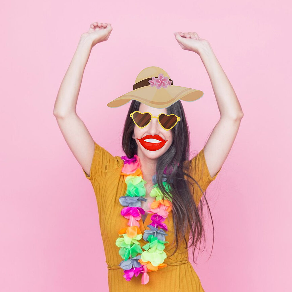 Hawaiian Photo Booth Props - 30pcs