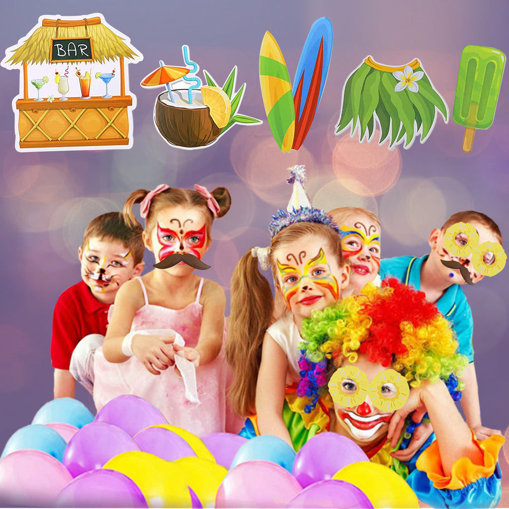 Hawaiian Photo Booth Props - 30pcs