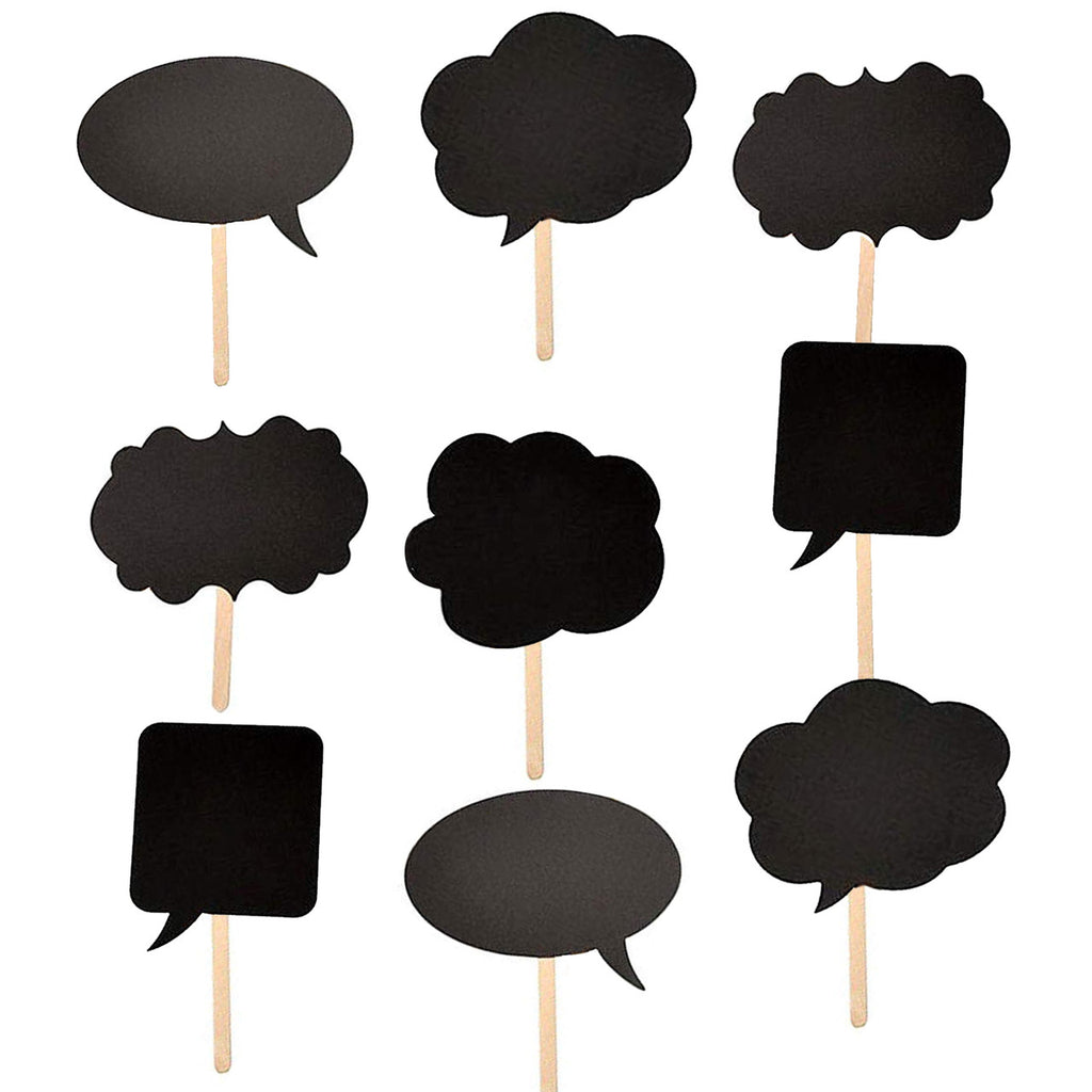 10pc Write-On Speech Bubbles Photo Booth Cardboard Party Props