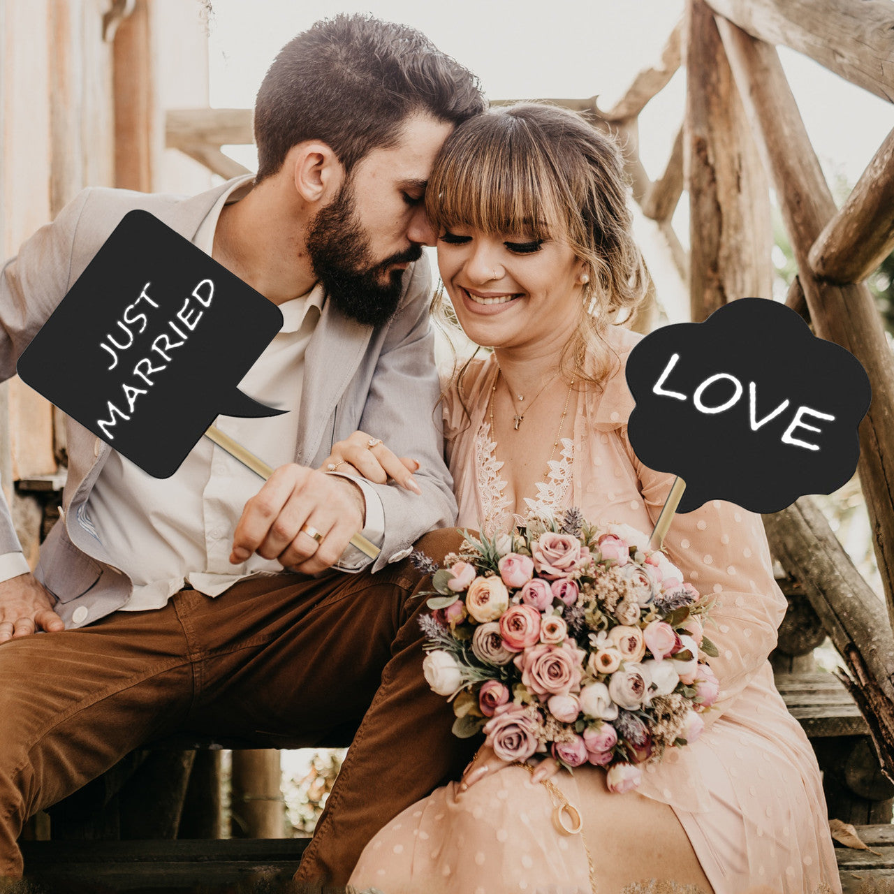 10pc Write-On Speech Bubbles Photo Booth Cardboard Party Props