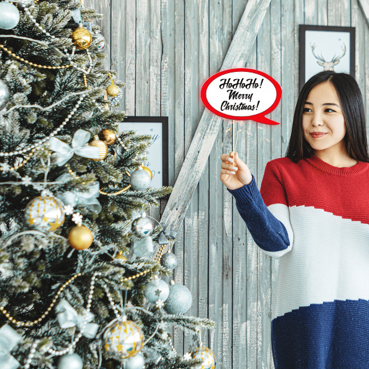Merry Christmas Selfie Photo Booth Props - 16Pcs