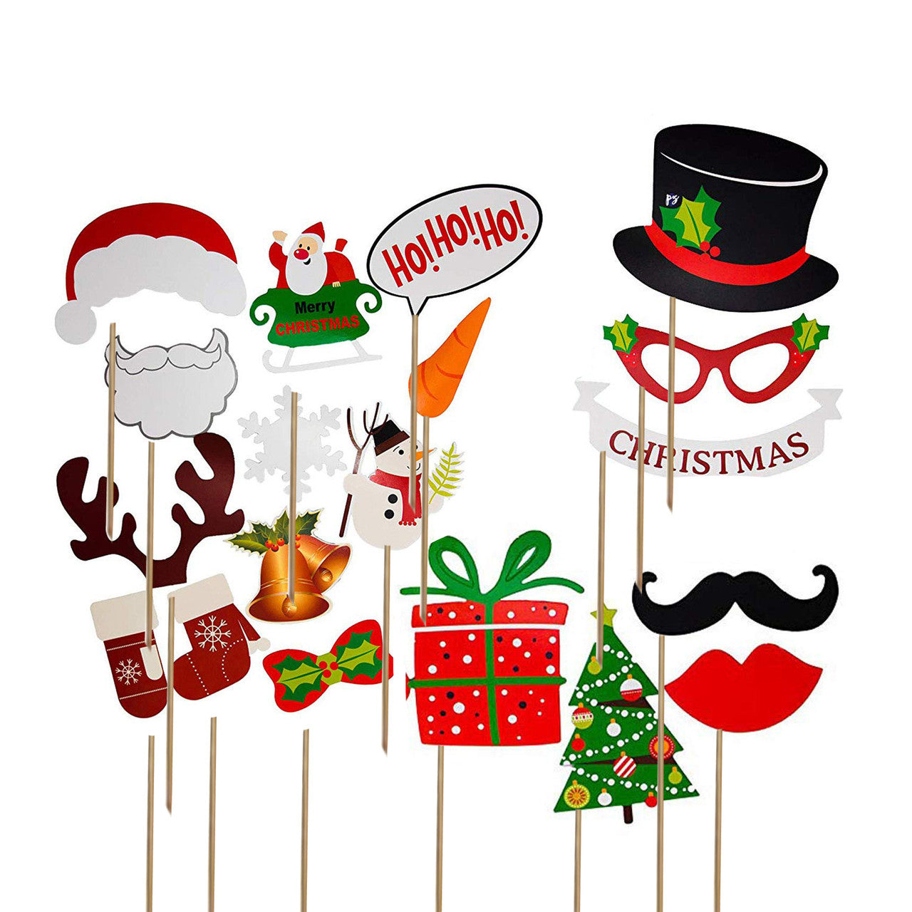 Merry Christmas Selfie Photo Booth Props - 19pcs