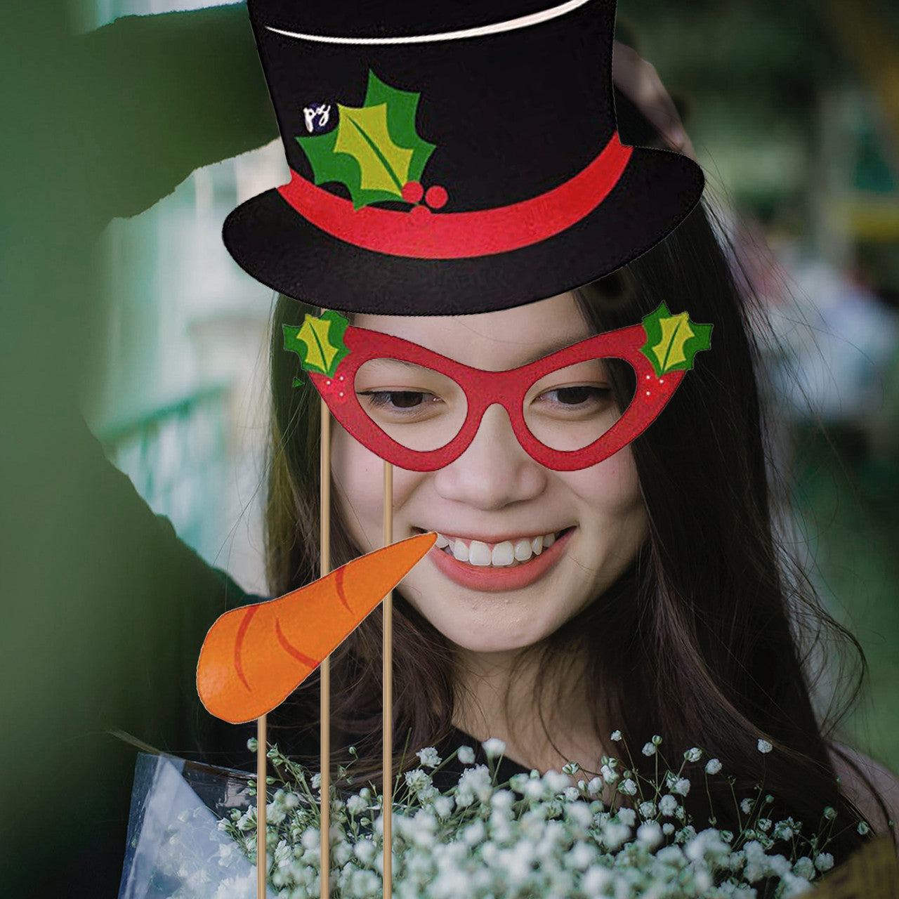 Merry Christmas Selfie Photo Booth Props - 19pcs