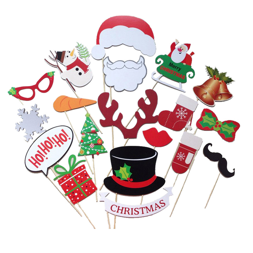 Merry Christmas Selfie Photo Booth Props - 19pcs