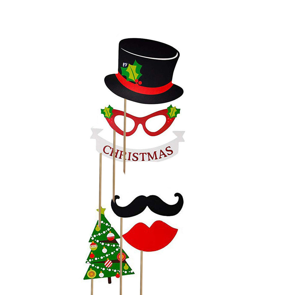 Merry Christmas Selfie Photo Booth Props - 19pcs