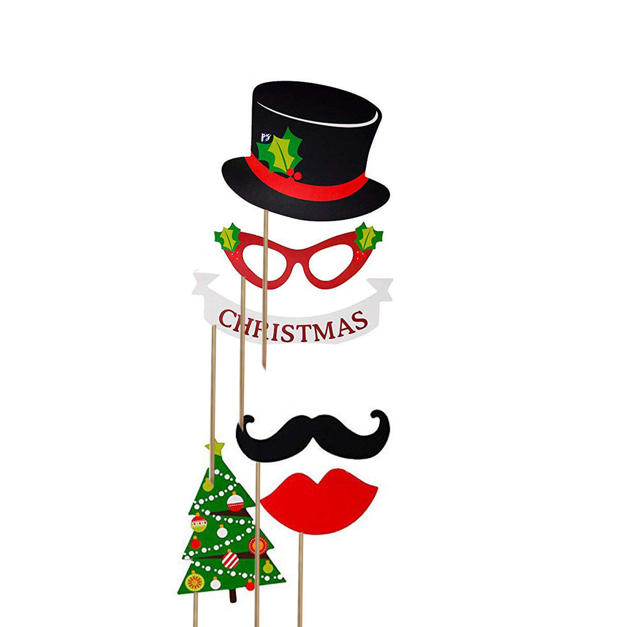 Merry Christmas Selfie Photo Booth Props - 19pcs