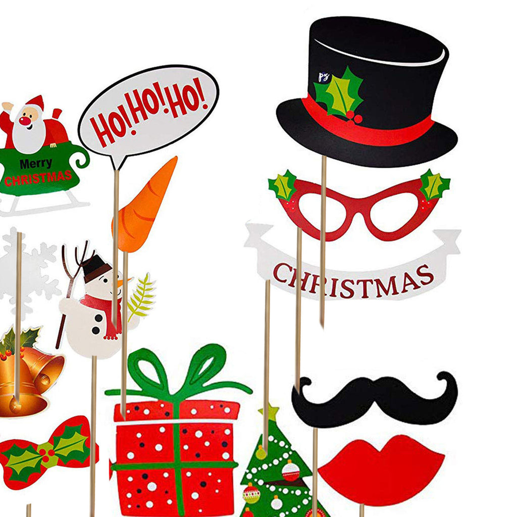 Merry Christmas Selfie Photo Booth Props - 19pcs
