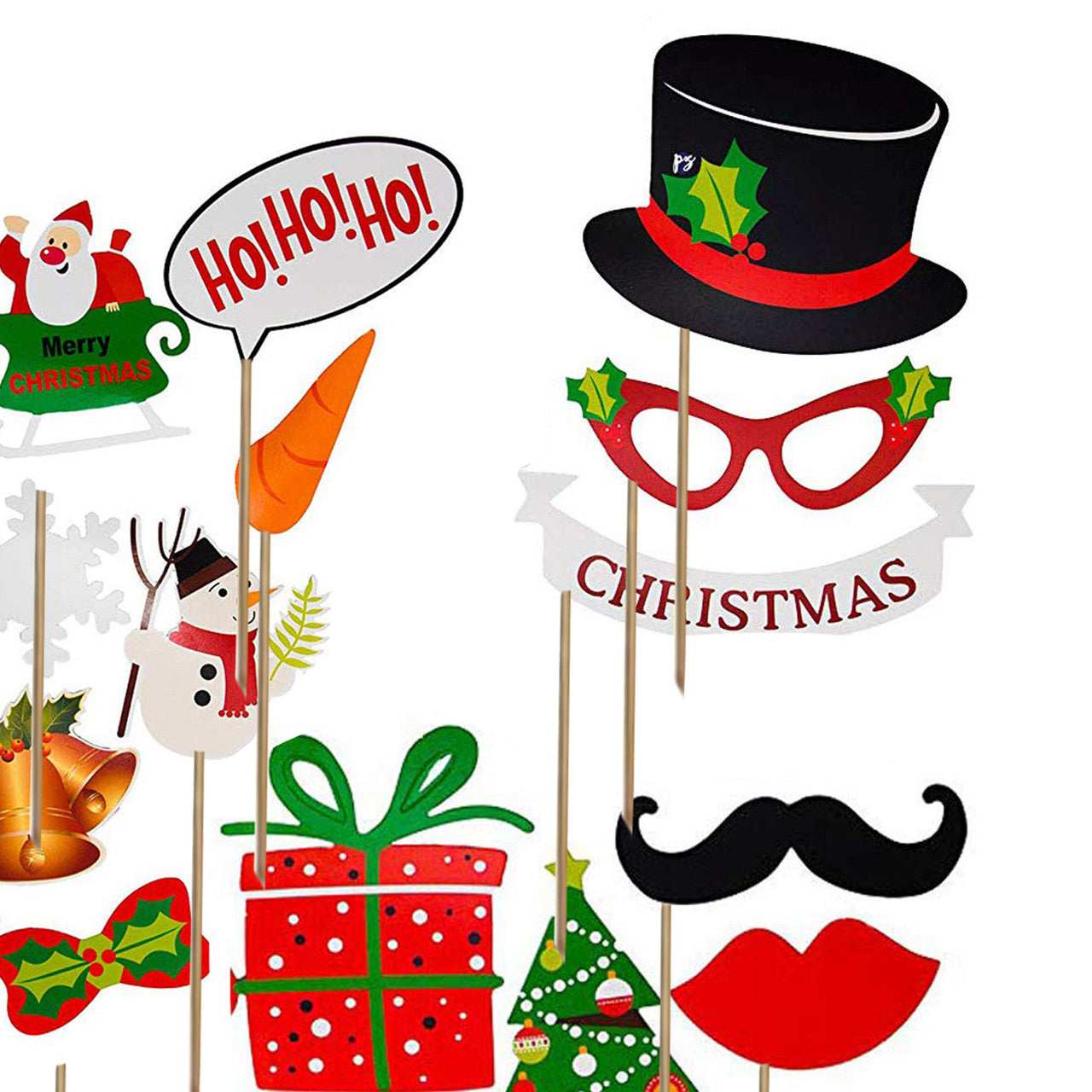 Merry Christmas Selfie Photo Booth Props - 19pcs