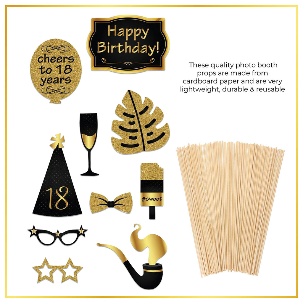 18th Birthday Party Photo Booth Props - 21Pcs