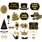 40th Birthday Photo Party Booth Props - 21Pcs