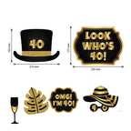 40th Birthday Photo Party Booth Props - 21Pcs